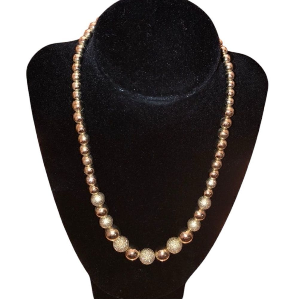 Gold Toned beaded strand necklace